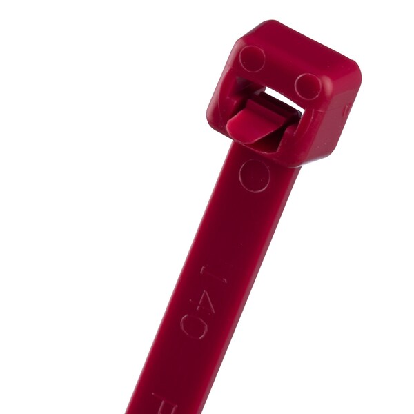 Cable Tie, 14-1/2 in L, 4 in Max Bundle Dia., Red, Nylon 6/6, 50 lb Strength, 1000 PK